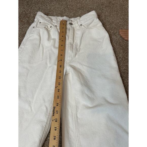 BDG pants corduroy jeans white wide leg high rise SZ 25" Small Flaw - Picture 6 of 7